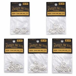 The Jewelry Shoppe Double Swirl Wire Connectors‎ 2pc Pkg Findings Craft Lot of 5